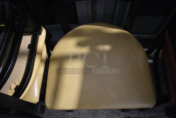 2 Black Metal Dining Height Chairs w/ Yellow Seat Cushions. Stock Picture - Cosmetic Condition May Vary. 16x16x32. 2 Times Your Bid! - Image 4 of 5