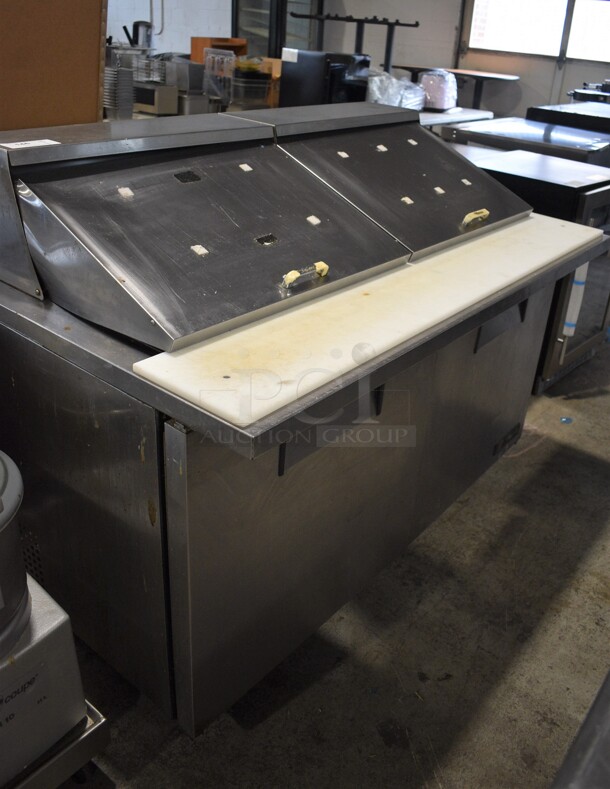 2015 True TSSU-60-24M-B-ST Stainless Steel Commercial Sandwich Salad Prep Table Bain Marie Mega Top on Commercial Casters. 115 Volts, 1 Phase. 60x34x45. Tested and Working!