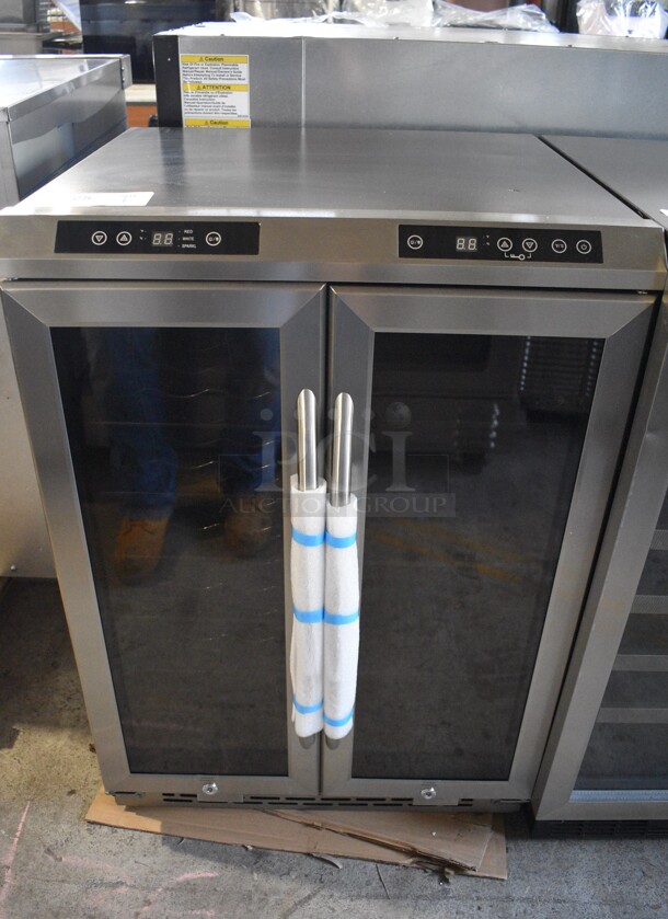BRAND NEW SCRATCH AND DENT! Avanti WBV18DZ Stainless Steel Wine Chiller Cooler Merchandiser. 115 Volts, 1 Phase. 23.5x24x34. Tested and Working! - Image 1 of 5