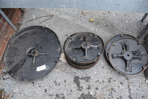 ALL ONE MONEY! Lot of 11 Table Base Parts. Includes 29.5x29.5x3, 13x13x1, 18x18x3 - Image 6 of 7