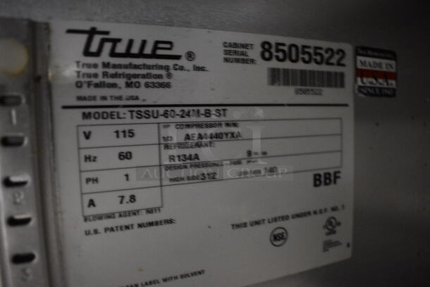 2015 True TSSU-60-24M-B-ST Stainless Steel Commercial Sandwich Salad Prep Table Bain Marie Mega Top on Commercial Casters. 115 Volts, 1 Phase. 60x34x45. Tested and Working! - Image 10 of 10