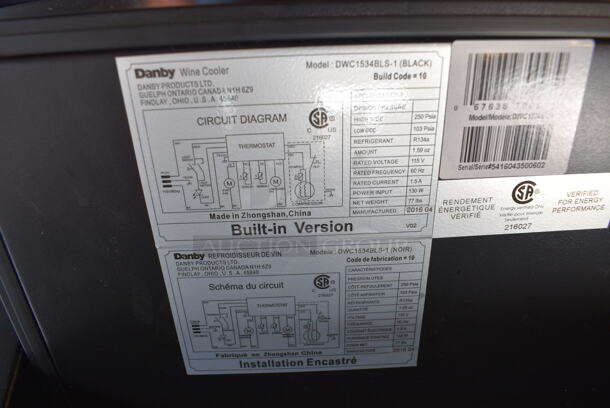BRAND NEW SCRATCH AND DENT! Danby DWC1534BLS-1 Stainless Steel Wine Chiller Cooler Merchandiser. 115 Volts, 1 Phase. 15x24x34. Tested and Working! - Image 6 of 7