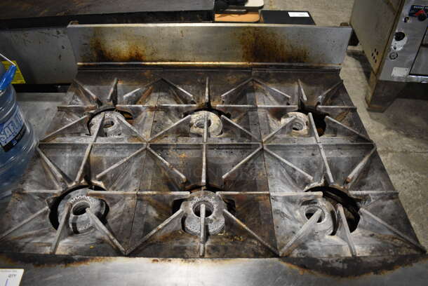 Wolf Stainless Steel Commercial Countertop Natural Gas Powered 6 Burner Range on Stainless Steel Equipment Stand w/ Under Shelf and Commercial Casters. 36x41x19.5 - Image 4 of 7