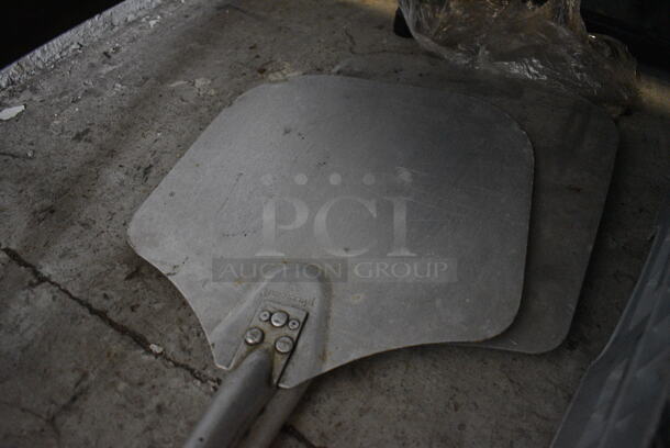 2 Metal Pizza Peels w/ Wooden Handles. 12x26x1, 12x52x1. 2 Times Your Bid! - Image 2 of 3