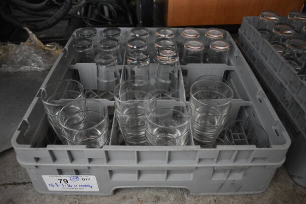 ALL ONE MONEY! Lot of 32 Various Glasses in Dish Caddy. Includes 3.5x3.5x3.5 - Image 1 of 4