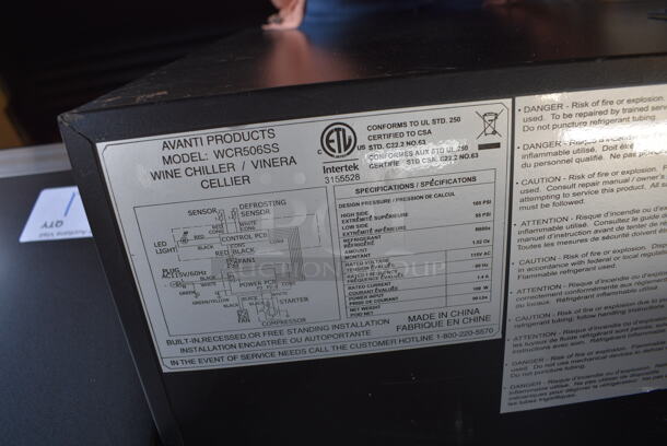 BRAND NEW SCRATCH AND DENT! Avanti WCR506SS Metal Commercial Wine Chiller Merchandiser. 115 Volts, 1 Phase. 23.5x24x35. Tested and Working! - Image 7 of 7