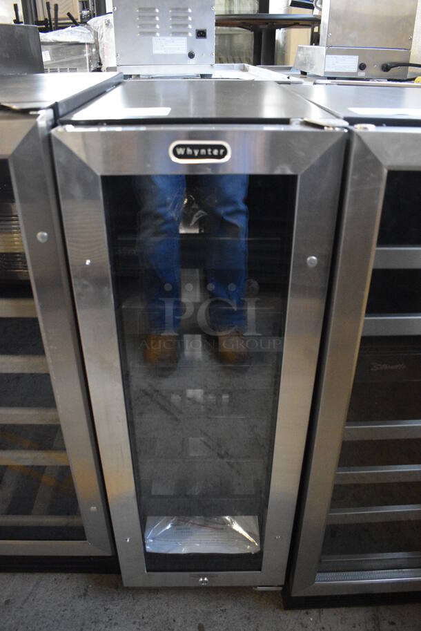 BRAND NEW SCRATCH AND DENT! Whynter BWR-208SB Stainless Steel Mini Cooler Merchandiser. 115 Volts, 1 Phase. 11.5x22x34. Tested and Working! - Image 1 of 6