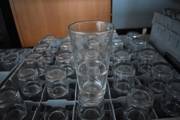50 Beverage Glasses in Dish Caddy. 3x3x5.5. 50 Times Your Bid!
