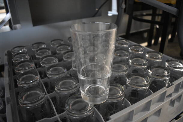 72 Beverage Glasses in 2 Dish Caddy. 3x3x5.5. 72 Times Your Bid!