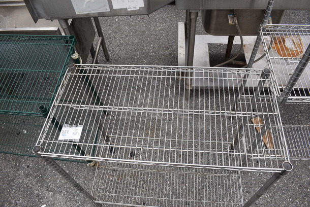 Chrome Finish 2 Tier Wire Shelving Unit. BUYER MUST DISMANTLE. PCI CANNOT DISMANTLE FOR SHIPPING. PLEASE CONSIDER FREIGHT CHARGES. 36x18x34.5 - Image 4 of 4