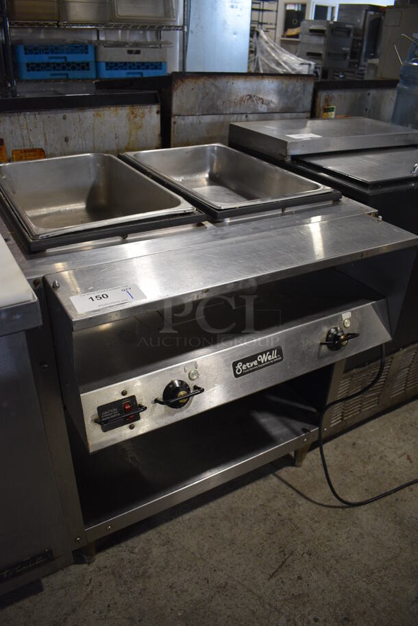 Vollrath Serve Well 38102 Stainless Steel Commercial Electric Powered 2 Well Steam Table w/ Under Shelf. 120 Volts, 1 Phase. 32x33x36. Tested and Working! - Image 6 of 6