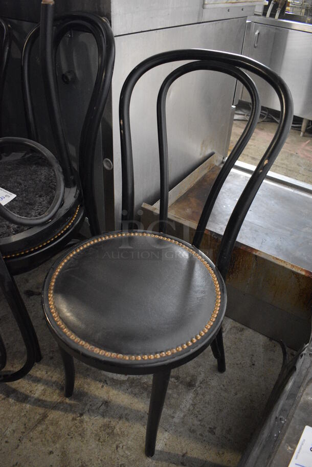 4 Black Metal Dining Chair w/ Black Cushion and Nailhead Trim. Stock Picture - Cosmetic Condition May Vary. 15x21x32. 4 Times Your Bid! - Image 2 of 5