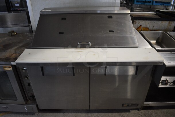 2016 True TSSU-48-18M-B Stainless Steel Commercial Sandwich Salad Prep Table Bain Marie Mega Top on Commercial Casters. 115 Volts, 1 Phase. 48x34x46.5. Tested and Working!