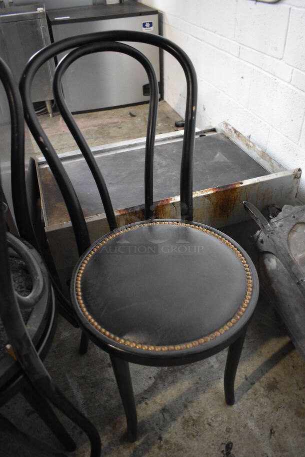 4 Black Metal Dining Chair w/ Black Cushion and Nailhead Trim. Stock Picture - Cosmetic Condition May Vary. 15x21x32. 4 Times Your Bid! - Image 3 of 5