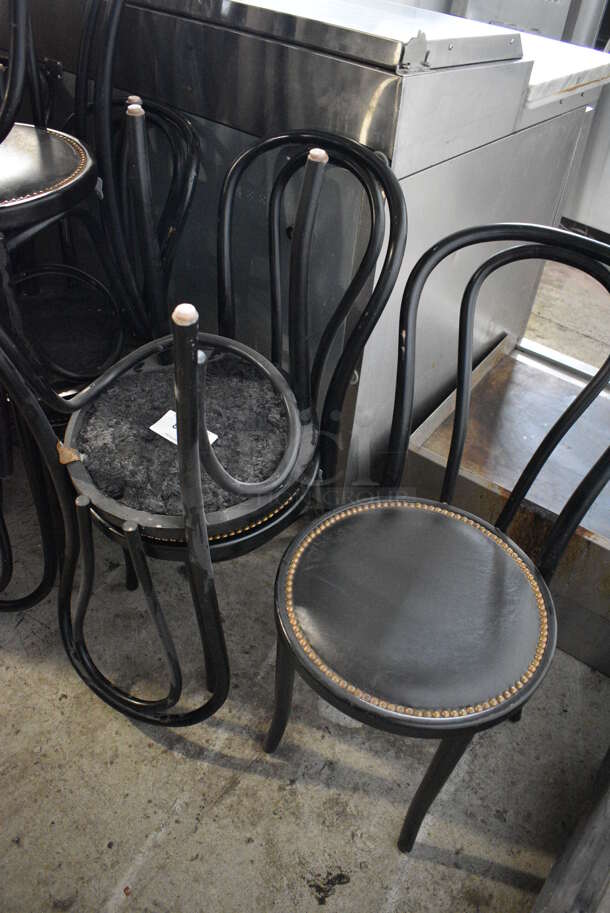4 Black Metal Dining Chair w/ Black Cushion and Nailhead Trim. Stock Picture - Cosmetic Condition May Vary. 15x21x32. 4 Times Your Bid! - Image 5 of 5