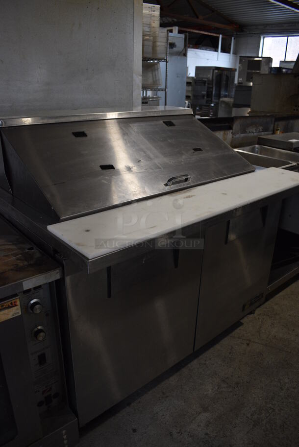 2016 True TSSU-48-18M-B Stainless Steel Commercial Sandwich Salad Prep Table Bain Marie Mega Top on Commercial Casters. 115 Volts, 1 Phase. 48x34x46.5. Tested and Working! - Image 6 of 9
