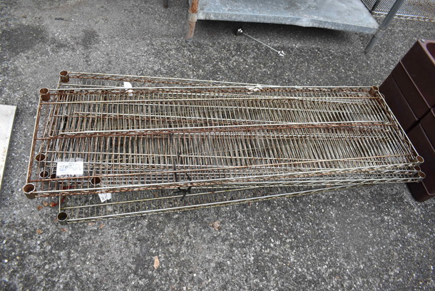 ALL ONE MONEY! Lot of 4 Chrome Finish Wire Shelves. 60x18x1.5