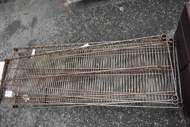 ALL ONE MONEY! Lot of 4 Chrome Finish Wire Shelves. 60x18x1.5 - Image 3 of 4