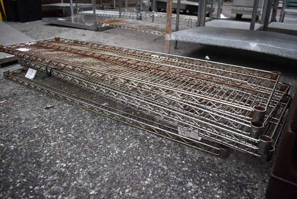 ALL ONE MONEY! Lot of 4 Chrome Finish Wire Shelves. 60x18x1.5 - Image 4 of 4