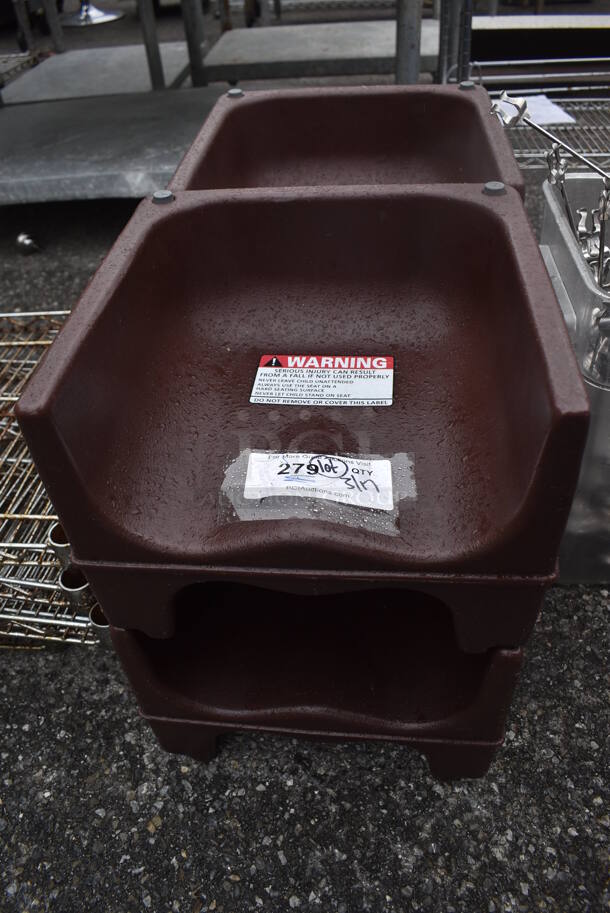 4 Brown Poly Booster Seats. 12.5x12x9. 4 Times Your Bid! - Image 1 of 5