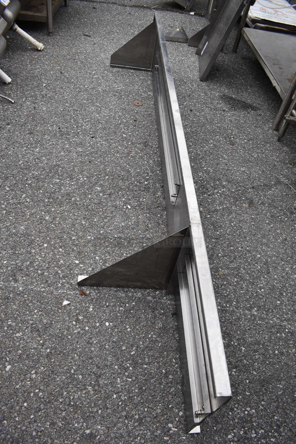Stainless Steel Shelf w/ Wall Mount Brackets. 89x15x13.5 - Image 4 of 4