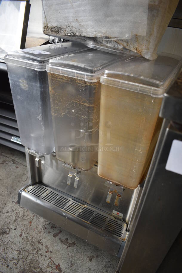 2018 Crathco Stainless Steel Commercial Countertop 3 Hopper Refrigerated Beverage Machine. Comes w/ Extra Hopper. 120 Volts, 1 Phase. 20.5x23x32. Tested and Powers On But Does Not Get Cold - Image 3 of 6