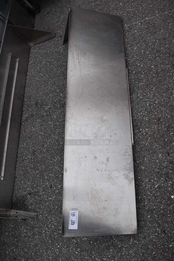 Stainless Steel Shelf w/ Wall Mount Brackets. Missing 1 Bracket. 67x18x18 - Image 1 of 5