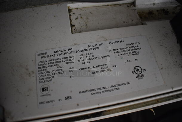 2012 Manitowoc ID0853W-261 Stainless Steel Commercial Ice Machine Head on Commercial Bin. 208-230 Volts, 1 Phase. 31x34x72.5 - Image 5 of 7