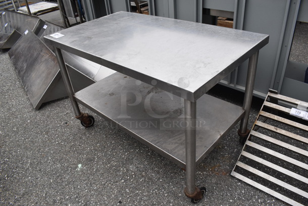Stainless Steel Commercial Table w/ Under Shelf on Commercial Casters. 42x24x27.5 - Image 2 of 6