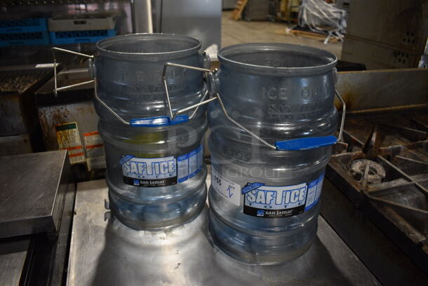 2 San Jamar SafTice Blue Poly Ice Buckets. 14x11x17.5. 2 Times Your Bid!