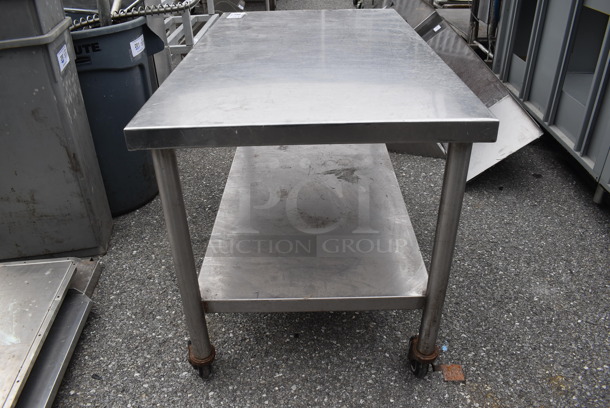 Stainless Steel Commercial Table w/ Under Shelf on Commercial Casters. 42x24x27.5 - Image 5 of 6