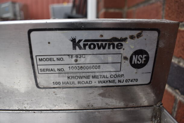 Krowne 18-63C Stainless Steel Commercial 3 Bay Back Bar Sink w/ Dual Drain Boards, Faucet and Handles. Missing Leg. 72x18x32. Bays 10x14.5x10. Drain Boards 18x16x1 - Image 5 of 6