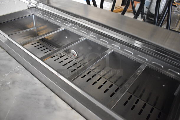 Turbo Air TPR-67SD-D2 Stainless Steel Commercial Pizza Prep Table w/ Oversized Marble Cutting Board on Commercial Casters. 115 Volts, 1 Phase. 67.5x36x43. Tested and Working! - Image 5 of 9