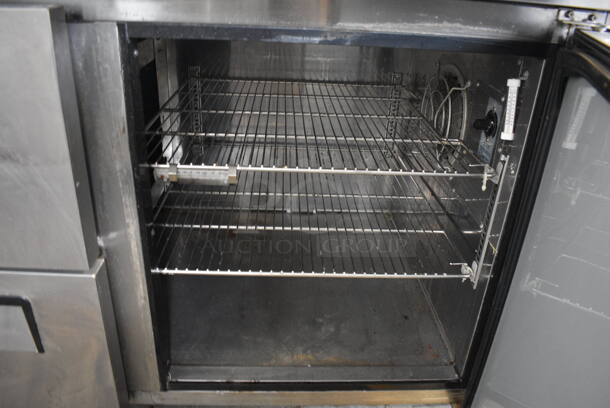 Turbo Air TPR-67SD-D2 Stainless Steel Commercial Pizza Prep Table w/ Oversized Marble Cutting Board on Commercial Casters. 115 Volts, 1 Phase. 67.5x36x43. Tested and Working! - Image 7 of 9