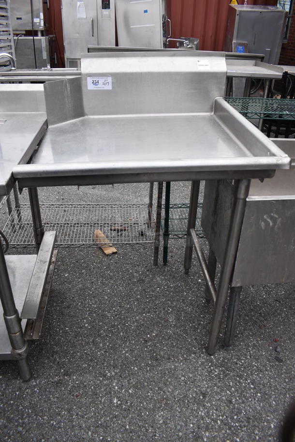 Stainless Steel Commercial Right Side Clean Side Dishwasher Table. 30x30x37