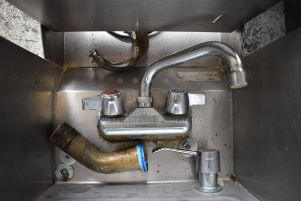 Stainless Steel Commercial Single Bay Wall Mount Sink w/ Faucet, Handles and Over Shelf. 12x16x30 - Image 2 of 6