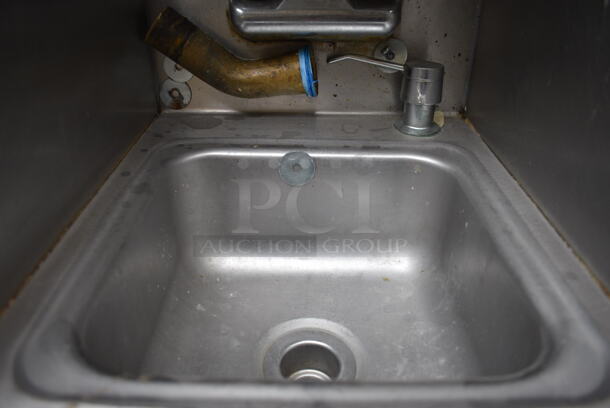 Stainless Steel Commercial Single Bay Wall Mount Sink w/ Faucet, Handles and Over Shelf. 12x16x30 - Image 3 of 6