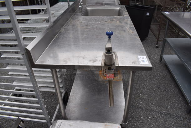 Stainless Steel Table w/ Sink Basin, Faucet, Handles and Under Shelf. 74x30x40. Bay 20x20x12 - Image 4 of 7