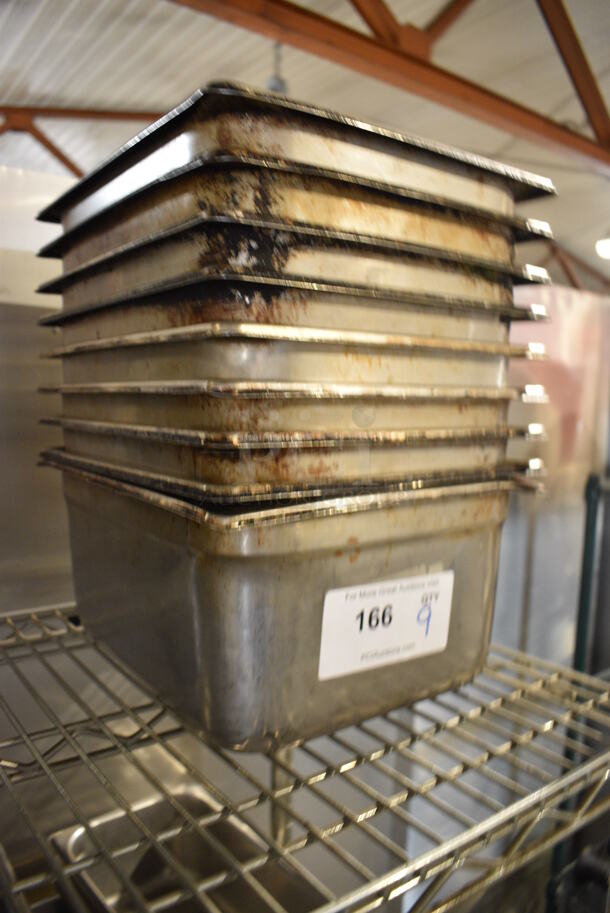 9 Stainless Steel 1/2 Size Drop In Bins. 1/2x6. 9 Times Your Bid! - Image 2 of 3