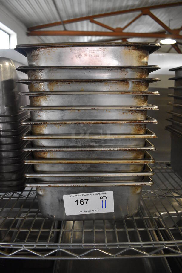 11 Stainless Steel 1/2 Size Drop In Bins. 1/2x4. 11 Times Your Bid! - Image 1 of 3