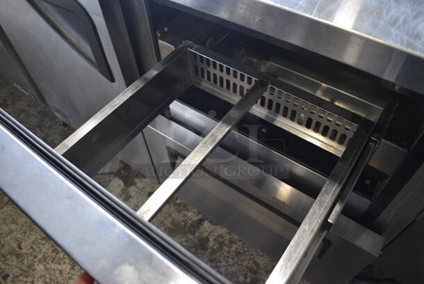 Turbo Air TUR-48SD-D2 Stainless Steel Commercial 1 Door w/ 2 Drawers Work Top Cooler on Commercial Casters. 115 Volts, 1 Phase. 48x30x34. Tested and Working! - Image 3 of 6