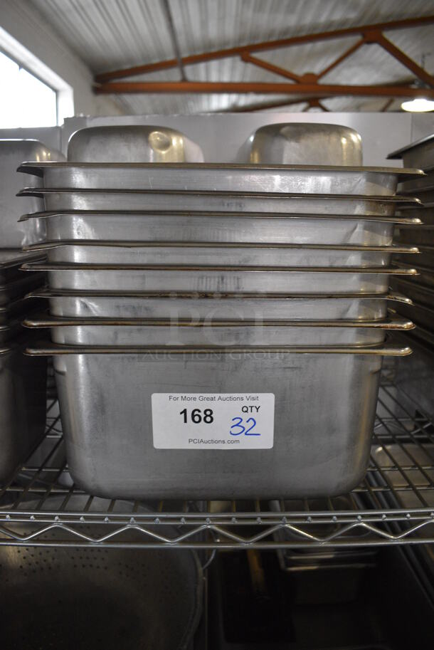 32 Stainless Steel 1/3 Size Drop In Bins. 1/3x6. 32 Times Your Bid!