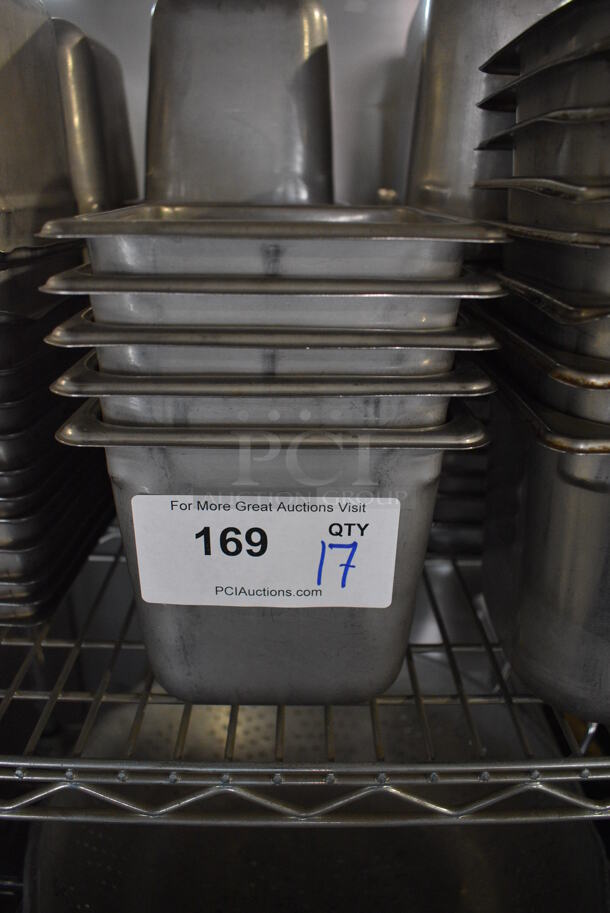 17 Stainless Steel 1/6 Size Drop In Bins. 1/6x6. 17 Times Your Bid! - Image 1 of 3
