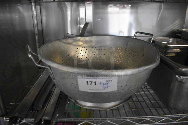 ALL ONE MONEY! Tier Lot of Various Items Including Stainless Steel Drop In Bins, Metal Colander and Adapters - Image 2 of 6
