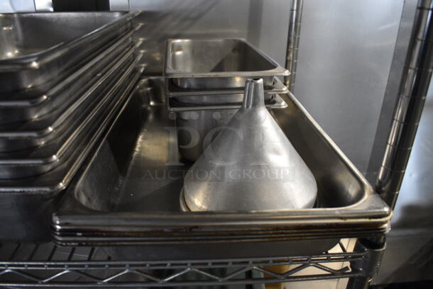 ALL ONE MONEY! Tier Lot of Various Items Including Stainless Steel Drop In Bins, Metal Colander and Adapters - Image 5 of 6