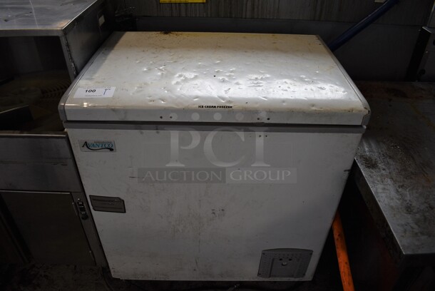 Avantco Metal Chest Freezer. 31.5x24x33. Tested and Powers On But Temps at 37 Degrees