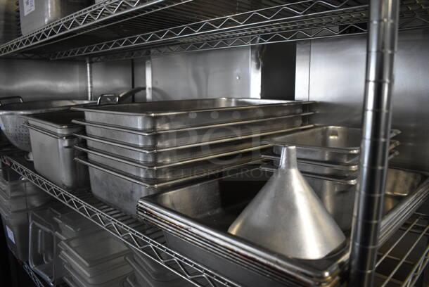 ALL ONE MONEY! Tier Lot of Various Items Including Stainless Steel Drop In Bins, Metal Colander and Adapters - Image 6 of 6