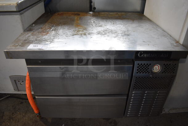 Continental Stainless Steel Commercial 2 Drawer Chef Base on Commercial Casters. 115 Volts, 1 Phase. 39x35x26. Tested and Powers On But Temps at 45 Degrees - Image 1 of 5