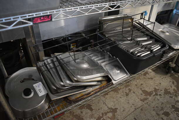 ALL ONE MONEY! Tier Lot of Various Items Including Stainless Steel Drop In Bin Lids - Image 1 of 6