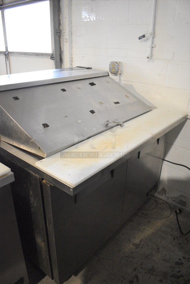 True TSSU-48-18M-B Stainless Steel Commercial Sandwich Salad Prep Table Bain Marie Mega Top on Commercial Casters. 115 Volts, 1 Phase. 48x34x47. Tested and Working!
